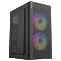 XTREME M111 WITH 2 RGB FAN TEMPERED GLASS BLACK CASE